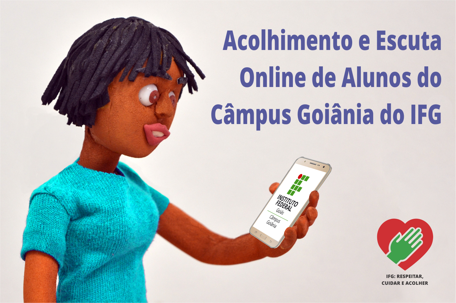Na ação, os alunos do Câmpus Goiânia interessados podem agendar o atendimento e escuta psicológica por meio do WhatsApp, com a psicóloga do Câmpus Goiânia do IFG, Julia Andrès Rossi. Na ação, os alunos do Câmpus Goiânia interessados podem agendar o atendimento e escuta psicológica por meio do WhatsApp, com a psicóloga do Câmpus Goiânia do IFG, Julia Andrès Rossi.